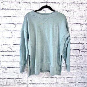 Aerie Oversized Lightweight Knit Sweater Light Blue Gray Size XS‎ NWOT